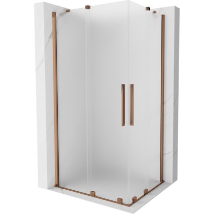 497153 3 mexen velar duo sprchovy kut s posuvnymi dverami 100 x 90 cm 8mm sklo namraza ruzove zlato 871 100 090 32 60