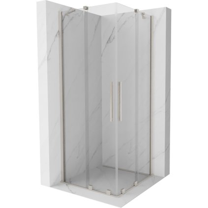 497417 mexen velar duo sprchovy kut s posuvnymi dverami 80 x 80 cm 8mm cire sklo brusena ocel 871 080 080 02 97