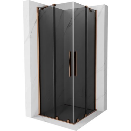 497219 mexen velar duo sprchovy kut s posuvnymi dverami 80 x 80 cm 8mm sede sklo ruzove zlato 871 080 080 42 60