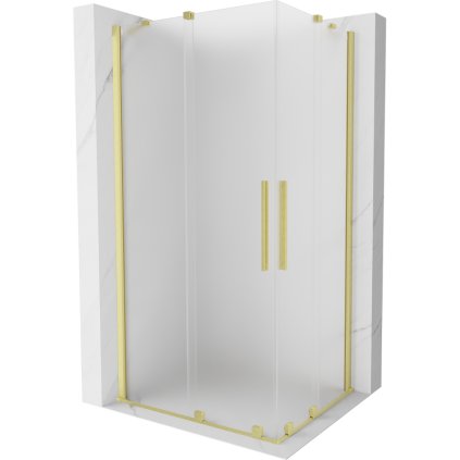 497132 mexen velar duo sprchovy kut s posuvnymi dverami 90 x 80 cm 8mm sklo namraza zlata matna 871 090 080 32 55