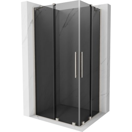 497570 mexen velar duo sprchovy kut s posuvnymi dverami 90 x 80 cm 8mm sede sklo brusena ocel 871 090 080 42 97