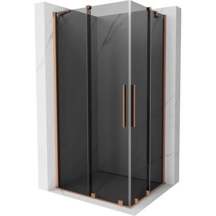 497510 3 mexen velar duo sprchovy kut s posuvnymi dverami 90 x 80 cm 8mm sede sklo medena matna 871 090 080 42 65