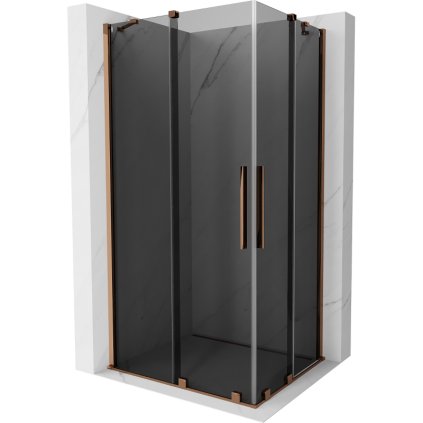 497222 mexen velar duo sprchovy kut s posuvnymi dverami 90 x 80 cm 8mm sede sklo ruzove zlato 871 090 080 42 60