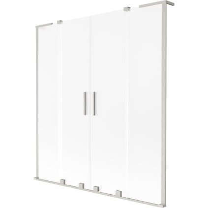 Mexen Velar L Duo, 2-křídlová posuvná vanová zástěna 140 x 150 cm, 8mm sklo námraza, broušená ocel, 896-140-003-32-97