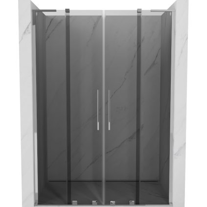Mexen Velar L Duo, posuvné sprchové dveře do otvoru 140 cm, 8mm šedé sklo, chromová, 871-140-003-42-01