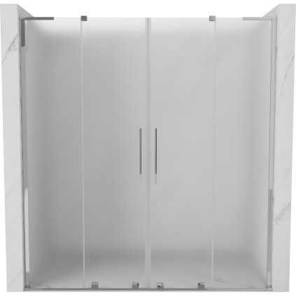 508459 mexen velar l duo posuvne sprchove dvere do otvoru 170 cm 8mm sklo namraza chromova 871 170 003 32 01