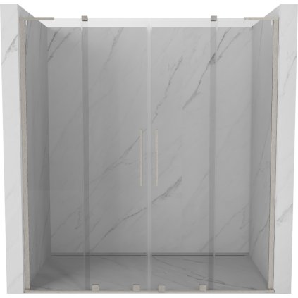 508444 2 mexen velar l duo posuvne sprchove dvere do otvoru 180 cm 8mm cire sklo brusena ocel 871 180 003 02 97