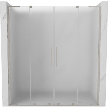 Mexen Velar L Duo, posuvné sprchové dveře do otvoru 180 cm, 8mm sklo námraza, broušená ocel, 871-180-003-32-97