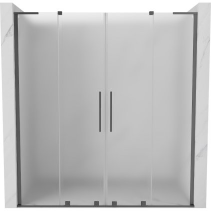 Mexen Velar L Duo, posuvné sprchové dveře do otvoru 180 cm, 8mm sklo námraza, broušený grafit, 871-180-003-32-95