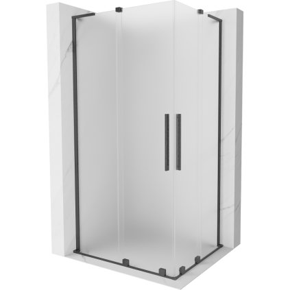 Mexen Velar L Duo, sprchový kout s posuvnými dveřmi 100 x 90 cm, 8mm sklo námraza, broušený grafit, 871-100-090-02-33-66