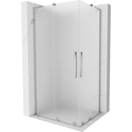 Mexen Velar L Duo, sprchový kout s posuvnými dveřmi 100 x 90 cm, 8mm sklo námraza, chromová, 871-100-090-02-33-01