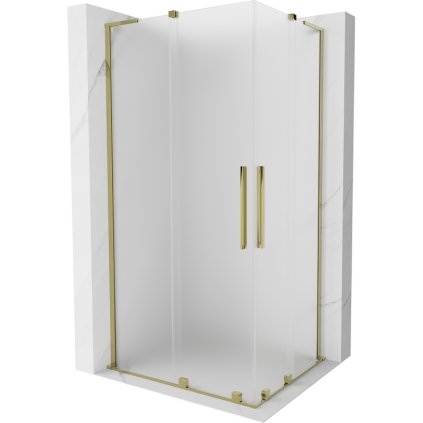 497645 mexen velar l duo sprchovy kut s posuvnymi dverami 100 x 90 cm 8mm sklo namraza zlata leskla 871 100 090 02 33 50