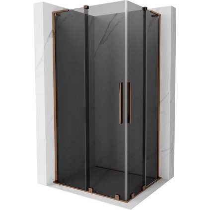 497708 mexen velar l duo sprchovy kut s posuvnymi dverami 100 x 90 cm 8mm sede sklo ruzove zlato 871 100 090 02 43 60