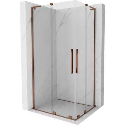 497606 mexen velar l duo sprchovy kut s posuvnymi dverami 90 x 80 cm 8mm cire sklo ruzove zlato 871 090 080 02 03 60