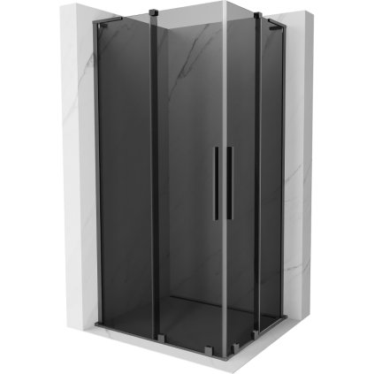 Mexen Velar L Duo, sprchový kout s posuvnými dveřmi 90 x 80 cm, 8mm šedé sklo, broušený grafit, 871-090-080-02-43-95
