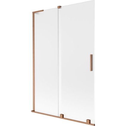 Mexen Velar L, 2-křídlová posuvná vanová zástěna 120 x 150 cm, 8mm sklo námraza, měděná matná, 896-120-003-31-65