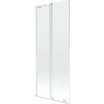 Mexen Velar L, 2-křídlová posuvná vanová zástěna 80 x 150 cm, 8mm čiré sklo, bílý profil, 896-080-003-01-20