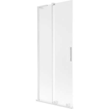 Mexen Velar L, 2-křídlová posuvná vanová zástěna 80 x 150 cm, 8mm sklo námraza, bílá matná, 896-080-003-31-20