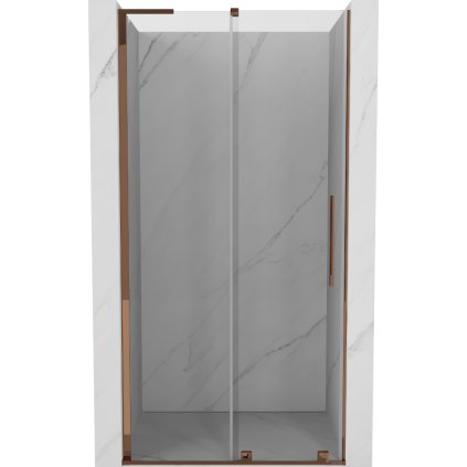 Mexen Velar L, posuvné sprchové dveře do otvoru 100 cm, 8mm čiré sklo, růžové zlato, 871-100-003-01-60