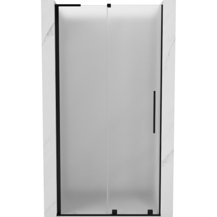 508120 1 mexen velar l posuvne sprchove dvere do otvoru 110 cm 8mm sklo namraza cierna matna 871 110 003 31 66