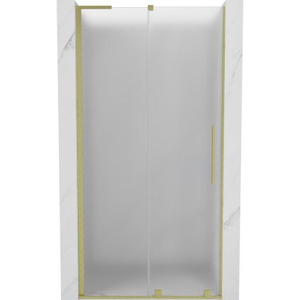 Mexen Velar L, posuvné sprchové dveře do otvoru 90 cm, 8mm sklo námraza, zlatá matná, 871-090-003-31-55