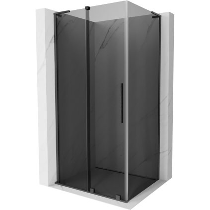 Mexen Velar L, sprchový kout s posuvnými dveřmi 100 x 120 cm, 8mm šedé sklo, grafit broušený, 871-100-120-43-66