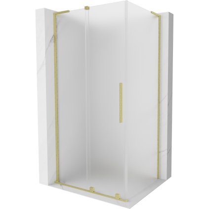 Mexen Velar L, sprchový kout s posuvnými dveřmi 100 x 70 cm, 8mm sklo námraza, zlatá matná, 871-100-070-33-55