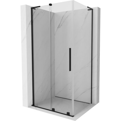 Mexen Velar L, sprchový kout s posuvnými dveřmi 90 x 70 cm, 8mm čiré sklo, černá matná, 871-090-070-03-70