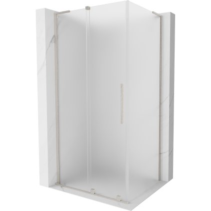 Mexen Velar L, sprchový kout s posuvnými dveřmi 90 x 80 cm, 8mm sklo námraza, broušená ocel, 871-090-080-33-97