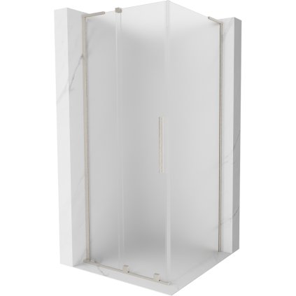 506530 2 mexen velar l sprchovy kut s posuvnymi dverami 90 x 90 cm 8mm sklo namraza brusena ocel 871 090 090 33 97