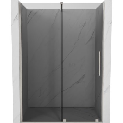 Mexen Velar, posuvné sprchové dveře do otvoru 130 cm, 8mm šedé sklo, broušená ocel, 871-130-000-41-97