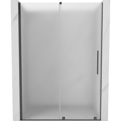Mexen Velar, posuvné sprchové dveře do otvoru 150 cm, 8mm sklo námraza, grafit broušený, 871-150-000-31-66