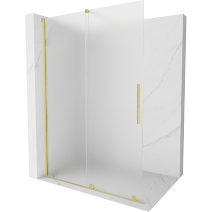 497876 mexen velar sprchova zastena s posuvnymi dverami walk in 160 x 200 cm 8mm sklo namraza zlata matna 871 160 000 33 55