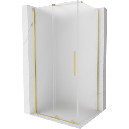 Mexen Velar, sprchový kout s posuvnými dveřmi 110 x 90 cm, 8mm sklo námraza, zlatá matná, 871-110-090-31-55