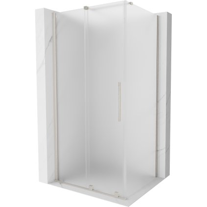 Mexen Velar, sprchový kout s posuvnými dveřmi 120 x 75 cm, 8mm sklo námraza, broušená ocel, 871-120-075-31-97