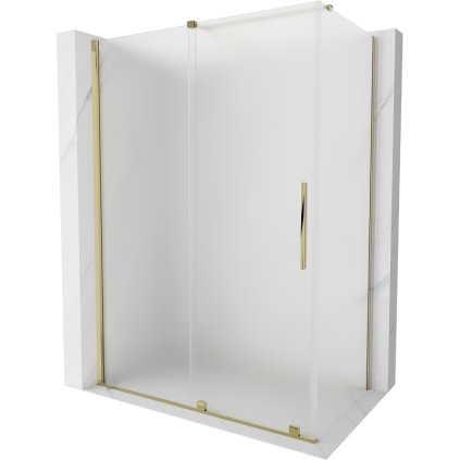 Mexen Velar, sprchový kout s posuvnými dveřmi 130 x 70 cm, 8mm sklo námraza, zlatá lesklá, 871-130-070-31-50
