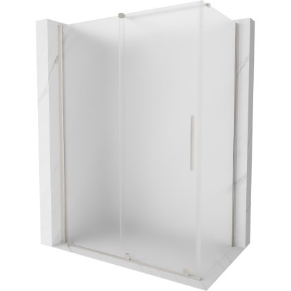 Mexen Velar, sprchový kout s posuvnými dveřmi 150 x 80 cm, 8mm sklo námraza, broušená ocel, 871-150-080-31-97
