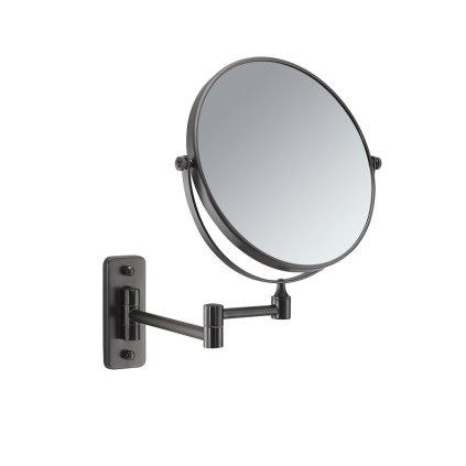 Gedy, GAIA závěsné kosmetické zrcadlo, průměr 230mm, oboustranné, gun metal, CO202481