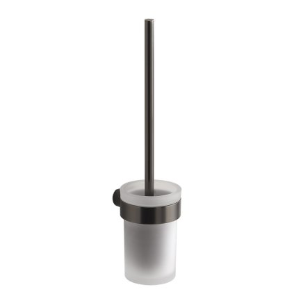 Gedy, PIRENEI WC kartáč závěsný, mléčné sklo, gun metal, PI330381