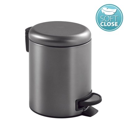 Gedy, POTTY Odpadkový koš 5l, Soft Close, gun metal, 330981