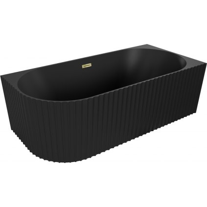 511483 3 mexen gia volne stojaca rohova vana drazkovana prava 150 x 75 cm cierna matna zlaty leskly prepad 52701507571p 50