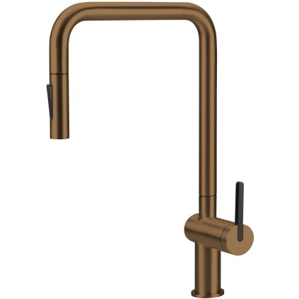 518614 deante momi drezova bateria s vysuvnou sprskou h 408 bruseny bronz dea bkm c73n