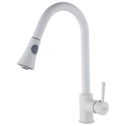 Laveo Daru, kuchyňská baterie stojící h-410, bílá, LAV-BLD_669D