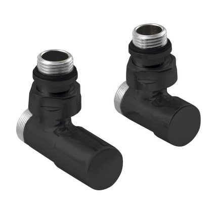 Sapho, COMPACT BLACK připojovací sada ventilů ruční rohová, černá matná, CP5115BS
