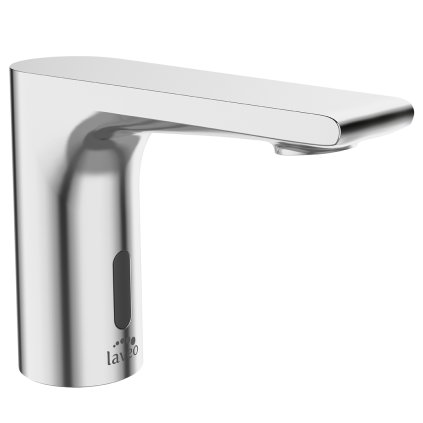 Laveo Plato, elektronická umyvadlová baterie s externí regulací teploty, stojánková, chromová, LAV-BLY_024D