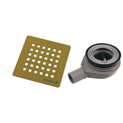 Polysan, FLEXIA vaničkový sifon, otvor vaničky 90mm, DN40, zlato mat, 17752