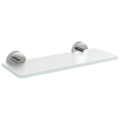 Sapho, X-ROUND skleněná police 200mm, chrom/mléčné sklo, XR009-02