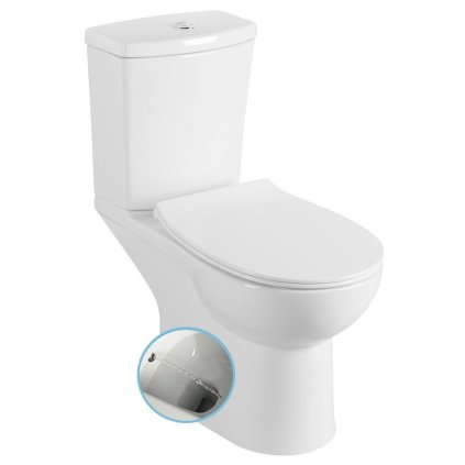 Sapho, KAIRO CLEANWASH WC kombi s bidetovou sprškou, zadní odpad, splachovací mechanismus, PC106