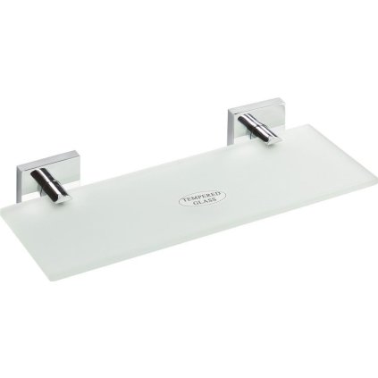 Sapho, X-SQUARE polička skleněná 300x55x130mm, mléčné sklo, chrom, XQ602