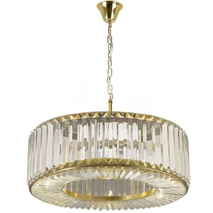 Toolight, křišťálové závěsné svítidlo 6xE14 APP1652-6CP, zlatá lesklá, OSW-05699